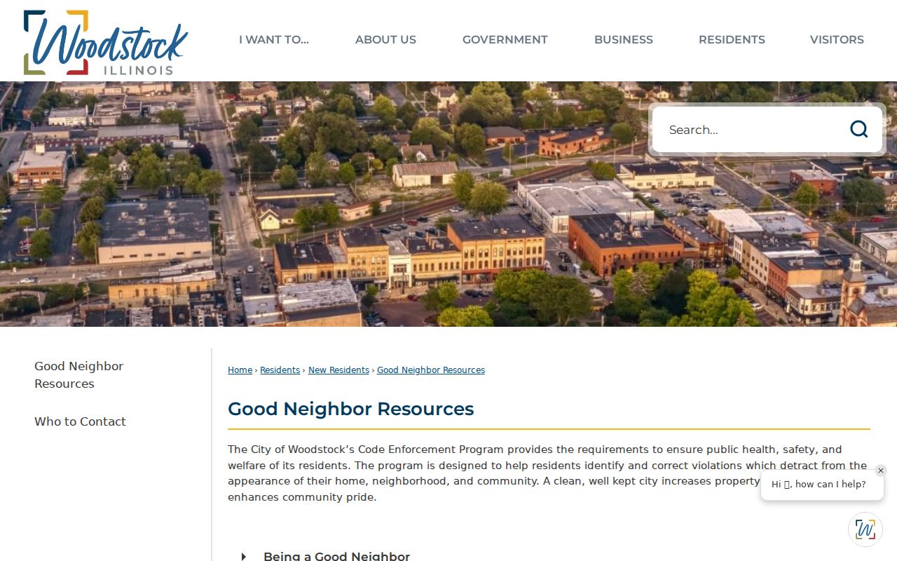 Woodstock neighbors directory Good Neighbor case resources