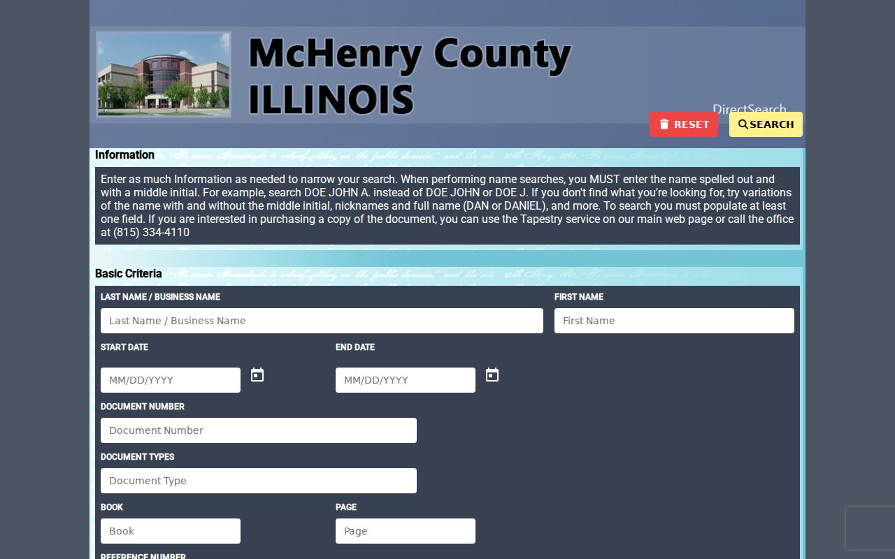McHenry County Recorder AVA deed and address search for Woodstock streets